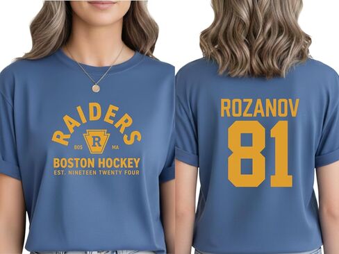Hollander Rozanov Shirts Custom Hockey Fan T-Shirt, Heated Inspired Sports Romance Tee, Huds-on Connor Front Back Print Shirt Multi in Saudi Arabia