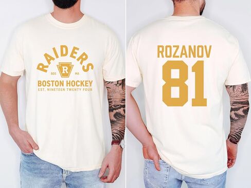 Hollander Rozanov Shirts Custom Hockey Fan T-Shirt, Heated Inspired Sports Romance Tee, Huds-on Connor Front Back Print Shirt Multi in Saudi Arabia
