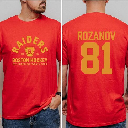 Hollander Rozanov Shirts Custom Hockey Fan T-Shirt, Heated Inspired Sports Romance Tee, Huds-on Connor Front Back Print Shirt Multi in Saudi Arabia