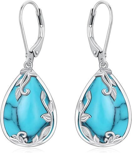 Celtic Filigree Earrings 925 Sterling Silver Teardrop Gemstone Dangle Earrings Fine Jewelry Gifts for Women in Kuwait