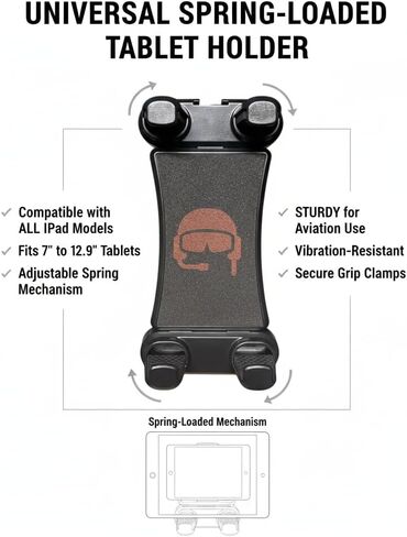 حامل كأس شفط ProAviator - ذراع منحني - يدعم شاشة عرض متعددة الزوايا - للطيارين والطيران العام (ProAviator: iPad Mount) in Kuwait