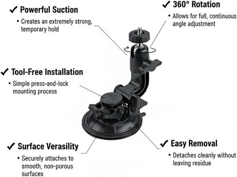 حامل كأس شفط ProAviator - ذراع منحني - يدعم شاشة عرض متعددة الزوايا - للطيارين والطيران العام (ProAviator: iPad Mount) in Kuwait