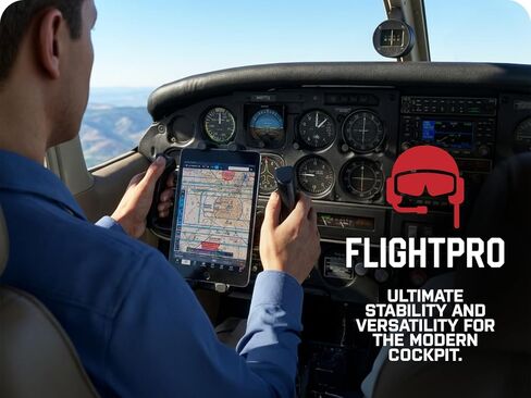 حامل كأس شفط ProAviator - ذراع منحني - يدعم شاشة عرض متعددة الزوايا - للطيارين والطيران العام (ProAviator: iPad Mount) in Kuwait