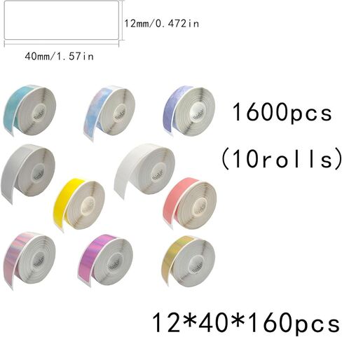 1600 قطعة D30 شريط ملصقات P11 ورقة P15 ملصقات التسمية المحمولة 10rolls12x40mm Mix1 in Kuwait