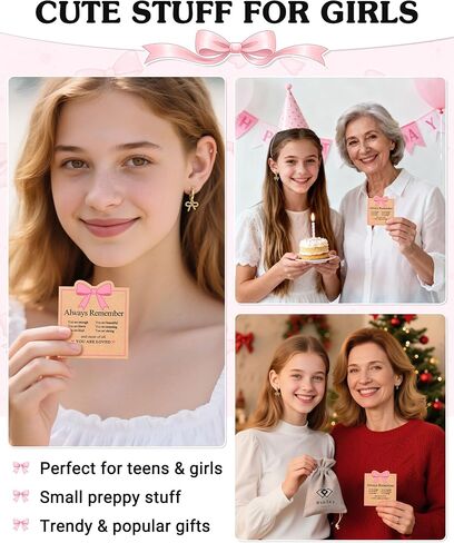 Always Remember You Are Loved - Hypoallergenic 14K Gold Bow Hoop Earrings for Girls Women Birthday Christmas Graduation Gifts in Kuwait