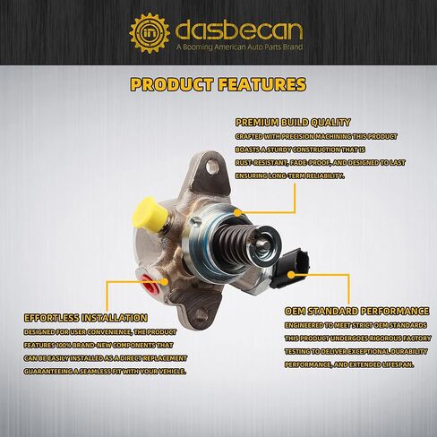 Dasbecan High Pressure Fuel Pump Compatible with Infiniti M37, M56, Q70, QX56, QX80 & Nissan Armada, NV, Titan 2011-2019 Replacement #16630-1LA0A 16630-1LA9A HPP0026 in Saudi Arabia