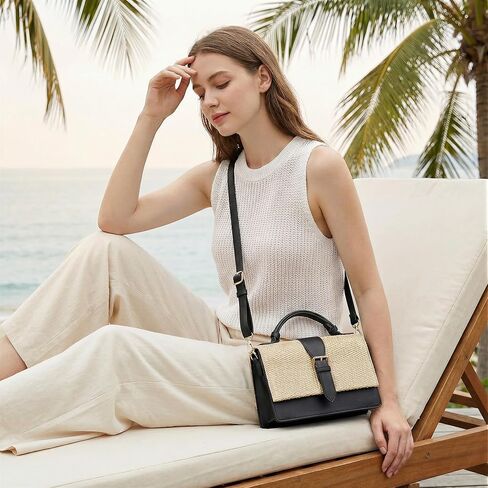 CHUNLI Summer Straw Crossbody Bag for Women Raffia Clutch Boho Shoulder Purse for Beach Vacation Everyday in Kuwait