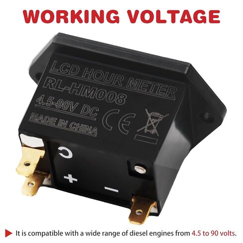 Digital Hour Meter Resttable Hour Gauge for Small Engine Snowmobile Auto Boat Lawn Tractor Pump Air Compressor Marine Truck Vehicle Automotive Mower Generator,No Clicking in Saudi Arabia