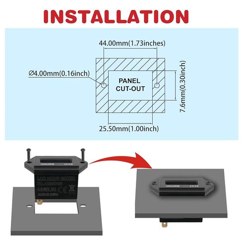 Digital Hour Meter Resttable Hour Gauge for Small Engine Snowmobile Auto Boat Lawn Tractor Pump Air Compressor Marine Truck Vehicle Automotive Mower Generator,No Clicking in Saudi Arabia