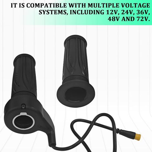 20X Full Twist Throttle, 3 Pin Full Twist Throttle Grip for Ebike, Right Hand Throttles Handlebar Speed Accelerator Control with Waterproof Connector for Electric Bike Mountain Bike Scooter in Kuwait