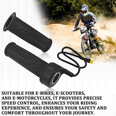 20X Full Twist Throttle, 3 Pin Full Twist Throttle Grip for Ebike, Right Hand Throttles Handlebar Speed Accelerator Control with Waterproof Connector for Electric Bike Mountain Bike Scooter in Kuwait