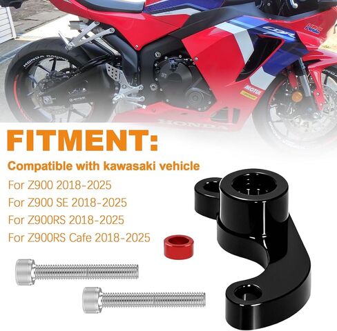 لوحة دعم ناقل الحركة لمثبت التروس المتغير لموديلات Kawasaki Z900/Z900RS 2018-2025، معدن ألومنيوم أسود باستخدام الحاسب الآلي in Saudi Arabia