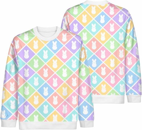 Easter Bunnies Sweatshirt, Pastel Colorful Easter Sweater Shirt for Easter Day, Gift for Men and Women in Kuwait