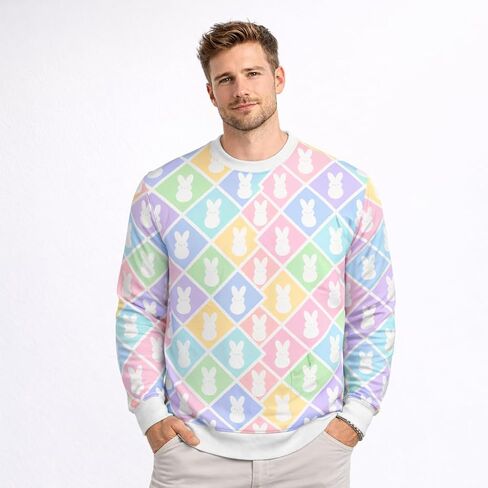 Easter Bunnies Sweatshirt, Pastel Colorful Easter Sweater Shirt for Easter Day, Gift for Men and Women in Kuwait