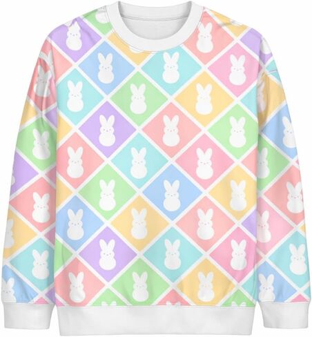 Easter Bunnies Sweatshirt, Pastel Colorful Easter Sweater Shirt for Easter Day, Gift for Men and Women in Kuwait