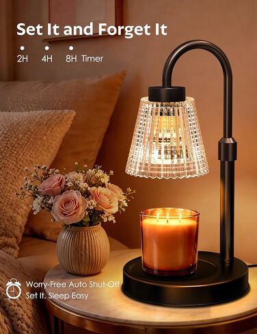مصباح تدفئة الشموع مع مؤقت وخافت، ارتفاع قابل للتعديل لتدفئة الشموع الكهربائية لشموع البرطمان، مصباحين، هدايا عيد ميلاد لديكور المنزل الحديث للنساء، هدايا الانتقال لمنزل جديد in Kuwait