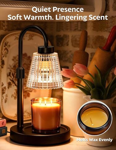 مصباح تدفئة الشموع مع مؤقت وخافت، ارتفاع قابل للتعديل لتدفئة الشموع الكهربائية لشموع البرطمان، مصباحين، هدايا عيد ميلاد لديكور المنزل الحديث للنساء، هدايا الانتقال لمنزل جديد in Kuwait