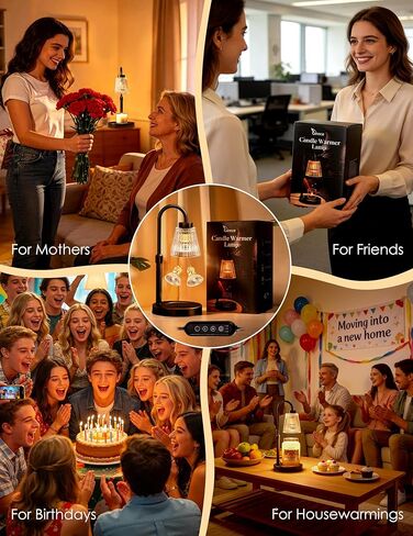 مصباح تدفئة الشموع مع مؤقت وخافت، ارتفاع قابل للتعديل لتدفئة الشموع الكهربائية لشموع البرطمان، مصباحين، هدايا عيد ميلاد لديكور المنزل الحديث للنساء، هدايا الانتقال لمنزل جديد in Kuwait