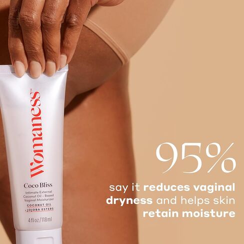 Womaness Coco Bliss External Hydrator & All Over Dry Skin Cream - Menopause Support Coconut Oil-Based Feminine Hydrator with Jojoba Oil - Daily Menopause Relief of Dryness (4oz) in Kuwait