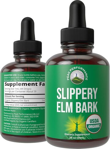 قطرات سائلة نباتية عضوية من Slippery Elm Bark USDA. مستخلص ذو توافر بيولوجي عالي للنساء والرجال والأطفال. لالتهاب الحلق، وتهيج المعدة. خالٍ من السكر، خالٍ من الغلوتين، مكمل صبغة بدون كبسولات in Kuwait