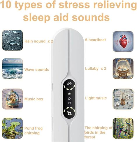 Under Pillow Speaker Bluetooth, Mini Bone Conduction Speaker, Bluetooth Sleep Headphones with Display for Sleeping, Sleepbar White Noise for Side Sleepers, Timer Speaker for Insomniacs in Saudi Arabia