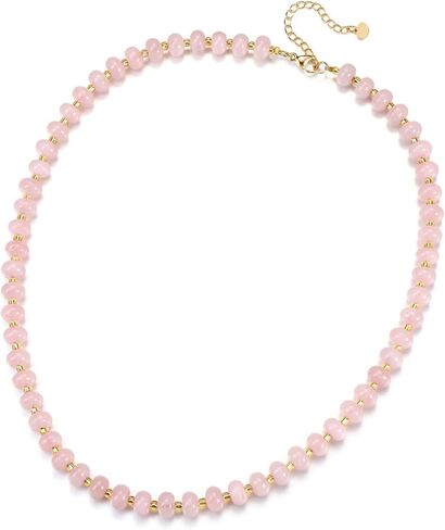 PESOENTH Healing Crystal Colorful Beaded Gemstone Necklaces for Women,Boho Rainbow Stone Bead Choker Necklace for Women Summer Beach Jewelry Gifts for Women Her Birthday Annivsersary Valentines in Kuwait