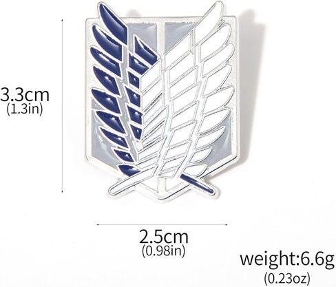 AOT 3PCS Set - Survey Corps Badge Necklace, Keychain & Brooch - Anime Gift for Fans and Collectors in Saudi Arabia