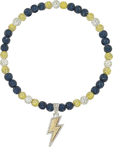 Baseball Necklace for Men 16/18/20 Inch Bling Ice Collection Lightning Bolt Pendant Necklace for Women Rhinestone Clay Beaded Discoball Accessories Gifts for Baseball Team Players Lovers in Saudi Arabia