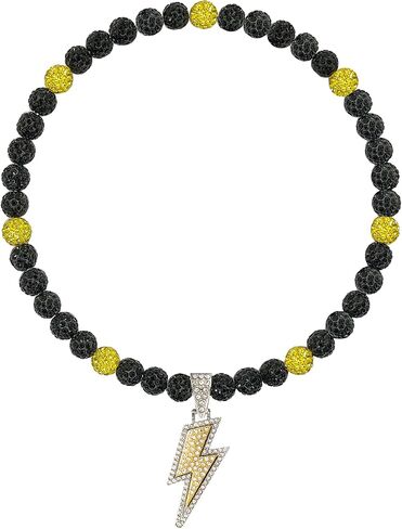 Baseball Necklace for Men 16/18/20 Inch Bling Ice Collection Lightning Bolt Pendant Necklace for Women Rhinestone Clay Beaded Discoball Accessories Gifts for Baseball Team Players Lovers in Saudi Arabia