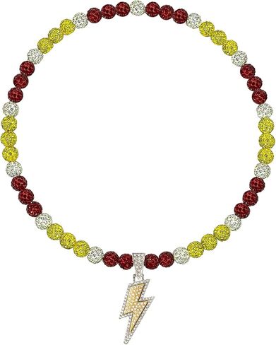 Baseball Necklace for Men 16/18/20 Inch Bling Ice Collection Lightning Bolt Pendant Necklace for Women Rhinestone Clay Beaded Discoball Accessories Gifts for Baseball Team Players Lovers in Saudi Arabia