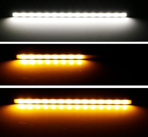 iJDMTOY Slim-Fit 28-SMD White/Amber Sequential Blink Switchback LED Daytime Running Light Bar, Universal Fit Compatible With Most Car SUV Truck in Saudi Arabia