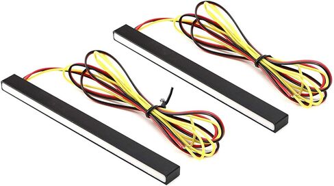 iJDMTOY Slim-Fit 28-SMD White/Amber Sequential Blink Switchback LED Daytime Running Light Bar, Universal Fit Compatible With Most Car SUV Truck in Saudi Arabia