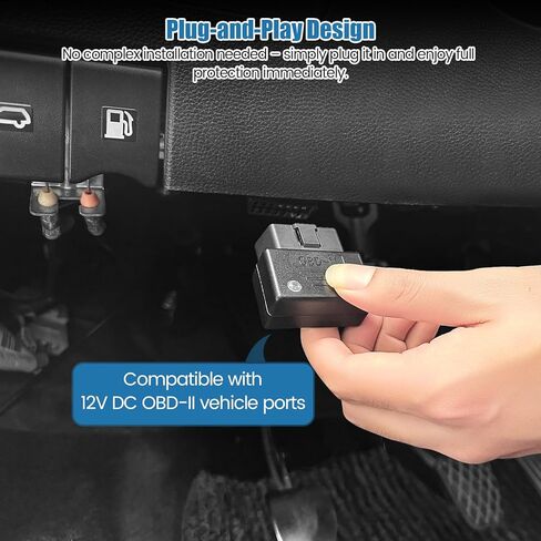 Plug-and-Play EMP Vehicle Protection with Indicator Light, Lightning Solar Flare and Surge Protection, Compatible with 12V DC OBDII Receptacle in Kuwait