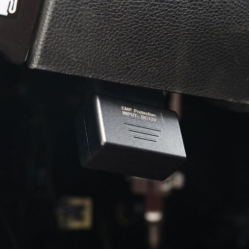 Plug-and-Play EMP Vehicle Protection with Indicator Light, Lightning Solar Flare and Surge Protection, Compatible with 12V DC OBDII Receptacle in Kuwait