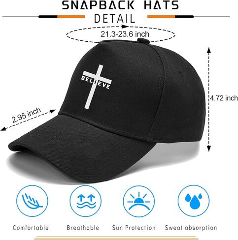 Christian Baseball Hats for Men Women Jesus Cross Snapback Hats 3 Nail Crosses Baseball Cap for Men Women Christian Cotton Fitted Trucker Hat Religious Faith Hat for Mens Adjust Ball Cap Christ Gifts in Kuwait
