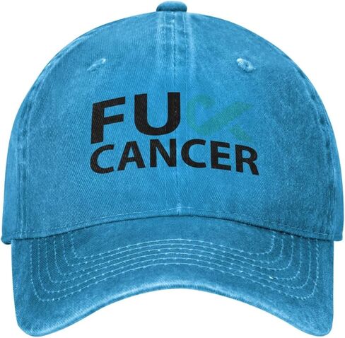 Fuck Ovarian Cancer Teal Ribbon Baseball Cap Dad Hat Adjustable Classic Cotton Low Profile Hat Men Women in Saudi Arabia