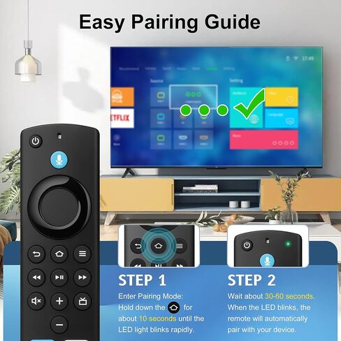 2nd Gen Replacement Voice Remote Fit for Fire AMZ Smart TVs Cube (1st/2nd Gen), Smart TVs (3rd Gen), Smart TVs Stick Lite, Smart TVs Stick 4K, Smart TVs Stick (2nd Gen), Smart TVs Stick in Kuwait