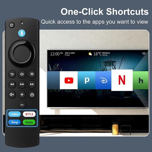 2nd Gen Replacement Voice Remote Fit for Fire AMZ Smart TVs Cube (1st/2nd Gen), Smart TVs (3rd Gen), Smart TVs Stick Lite, Smart TVs Stick 4K, Smart TVs Stick (2nd Gen), Smart TVs Stick in Kuwait
