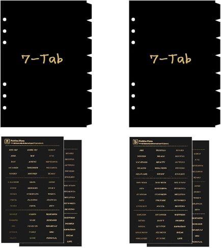 فواصل مجلد A5 ذات 6 حلقات مع علامات تبويب - 14 عبوة من منظمات بلاستيكية متينة من مادة PVC، وإدراج فهرس 7 علامات تبويب للمدرسة والمكتب والمنزل - تتضمن ملصقات أبجدية قابلة لإعادة الاستخدام (مجموعتان) (2) in Kuwait