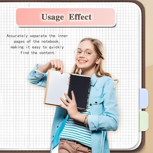 فواصل مجلد A5 ذات 6 حلقات مع علامات تبويب - 14 عبوة من منظمات بلاستيكية متينة من مادة PVC، وإدراج فهرس 7 علامات تبويب للمدرسة والمكتب والمنزل - تتضمن ملصقات أبجدية قابلة لإعادة الاستخدام (مجموعتان) (2) in Kuwait