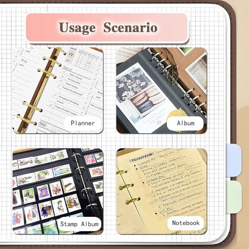 فواصل مجلد A5 ذات 6 حلقات مع علامات تبويب - 14 عبوة من منظمات بلاستيكية متينة من مادة PVC، وإدراج فهرس 7 علامات تبويب للمدرسة والمكتب والمنزل - تتضمن ملصقات أبجدية قابلة لإعادة الاستخدام (مجموعتان) (2) in Kuwait