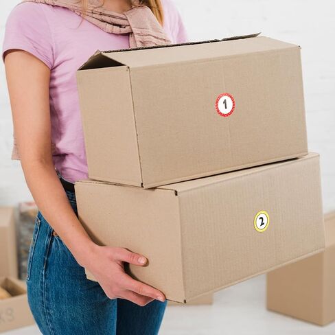 600 PCS 1-40 Number Stickers, Self-Adhesive Colored Numbers Decals, Water/Oil/Tear Resistant Removable Polka Dot Consecutive Number Labels for Classroom Office Storage Boxes in Kuwait