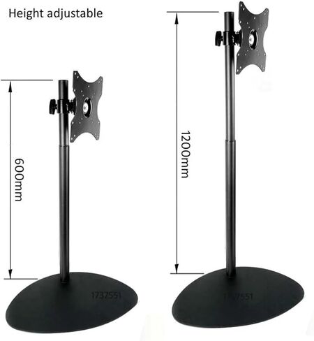 DL-R01-600 66cm-120cm Height Adjustable Steel LCD TV Desk Stand Monitor Floor Stand Large Heavy Duty Base with Rod 200X200 100x100 in Saudi Arabia