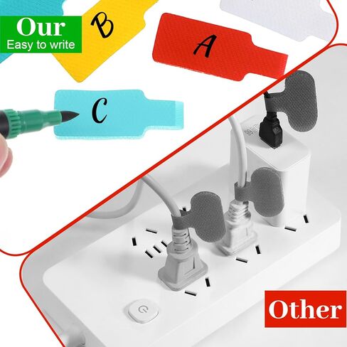50Pcs Cable Labels for Cords Set - 20 Pcs Colors Wire Label & 30 Pcs White Cord Labels for Electronics Organization in Kuwait