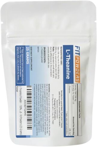 L-Theanine Powder 100% Pure, Non-GMO, Vegan, Gluten Free Theanine Powder Supplement (Multiple Sizes) Mood and Cognitive, Stress Relief and Relaxation, Scoop Included (25 Grams) in Kuwait