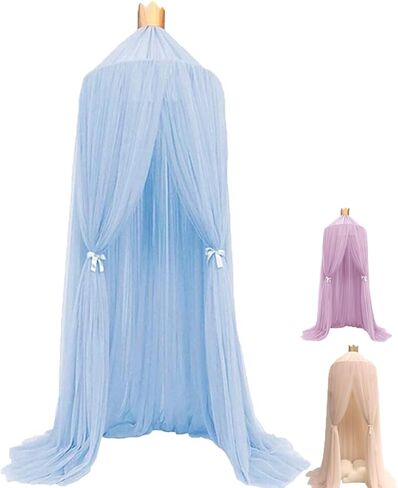 ESUPPORT Dome Princess Bed Canopy Round Lace Mosquito Net Play Tent Hanging House Decoration Lace Netting Curtains for Indoor Outdoor in Kuwait