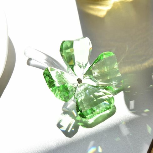 Lucky Crystal Clover, Glass Clover Ornament, Glass Figurine Collectible, Decorative Crystal Craft, Car Table Desktop Decoration, Birthday Gift in Saudi Arabia