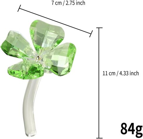 Lucky Crystal Clover, Glass Clover Ornament, Glass Figurine Collectible, Decorative Crystal Craft, Car Table Desktop Decoration, Birthday Gift in Saudi Arabia