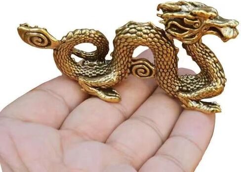 تمثال التنين النحاسي، منحوتة النحاس الصينية. ديكور مكتب المكتب المنزلي (SN16) in Kuwait