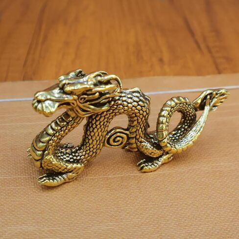 تمثال التنين النحاسي، منحوتة النحاس الصينية. ديكور مكتب المكتب المنزلي (SN16) in Kuwait